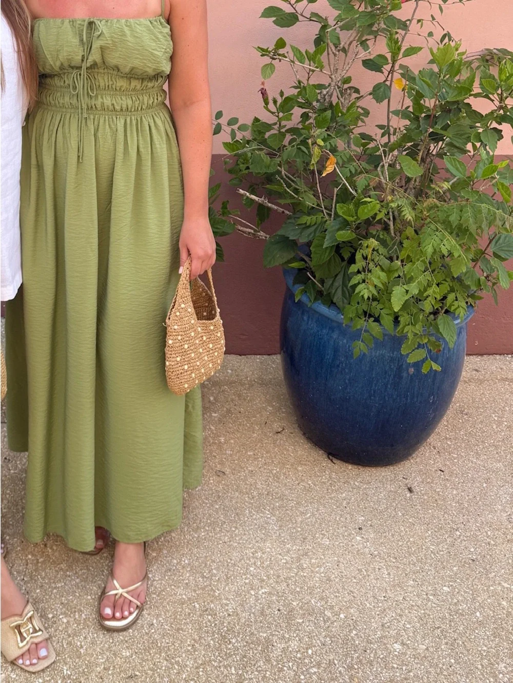 Green Smocked Waist Maxi Dress - Lightweight Summer Style